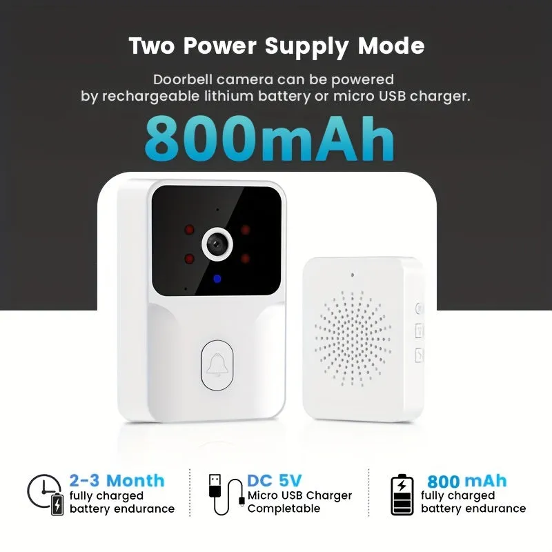 Tuya Wireless Doorbell Camera With HD Video, Night Vision & Voice Change Smart Home Security System Monitor, Doorbell Camera Wifi