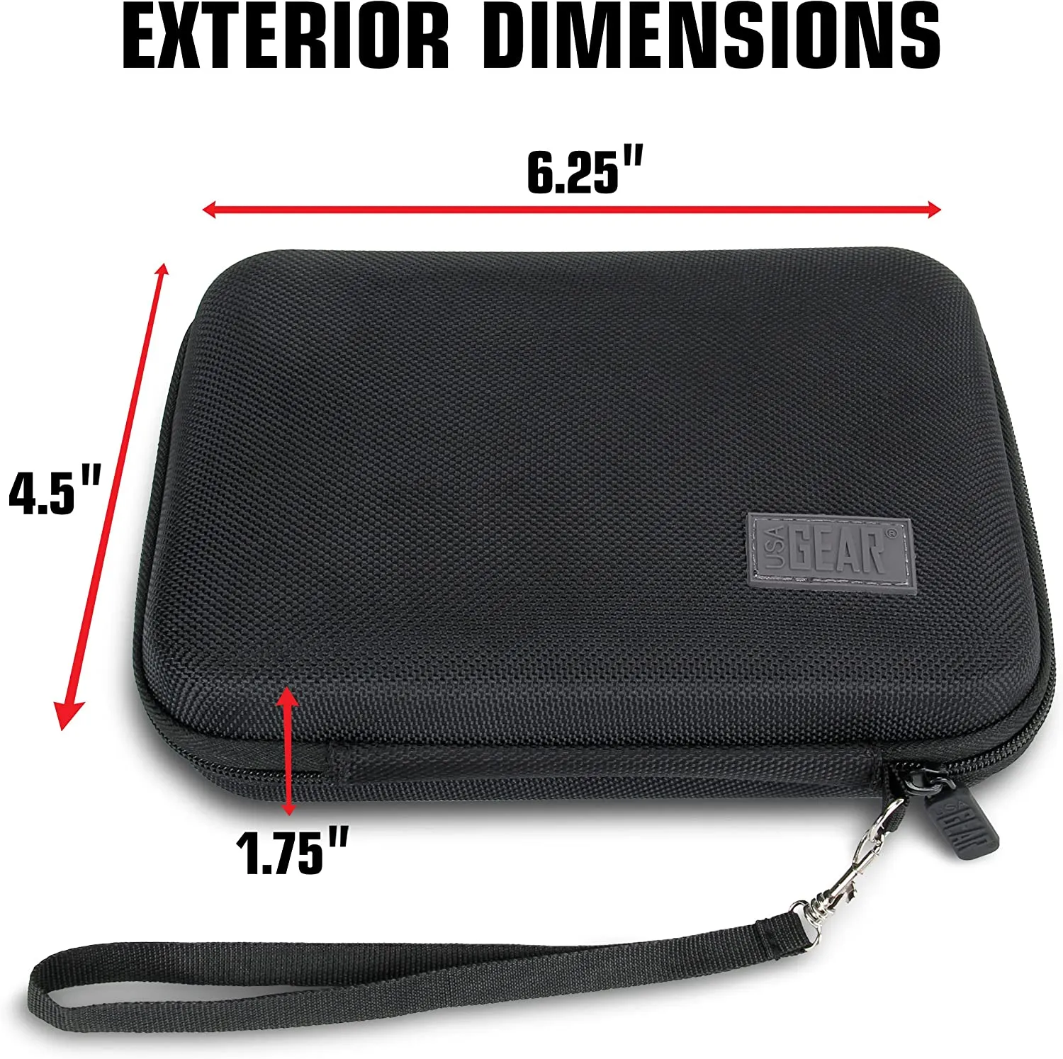 USA Gear Digital Device Carrying Case with Wrist Strap 5.5 inch- Black