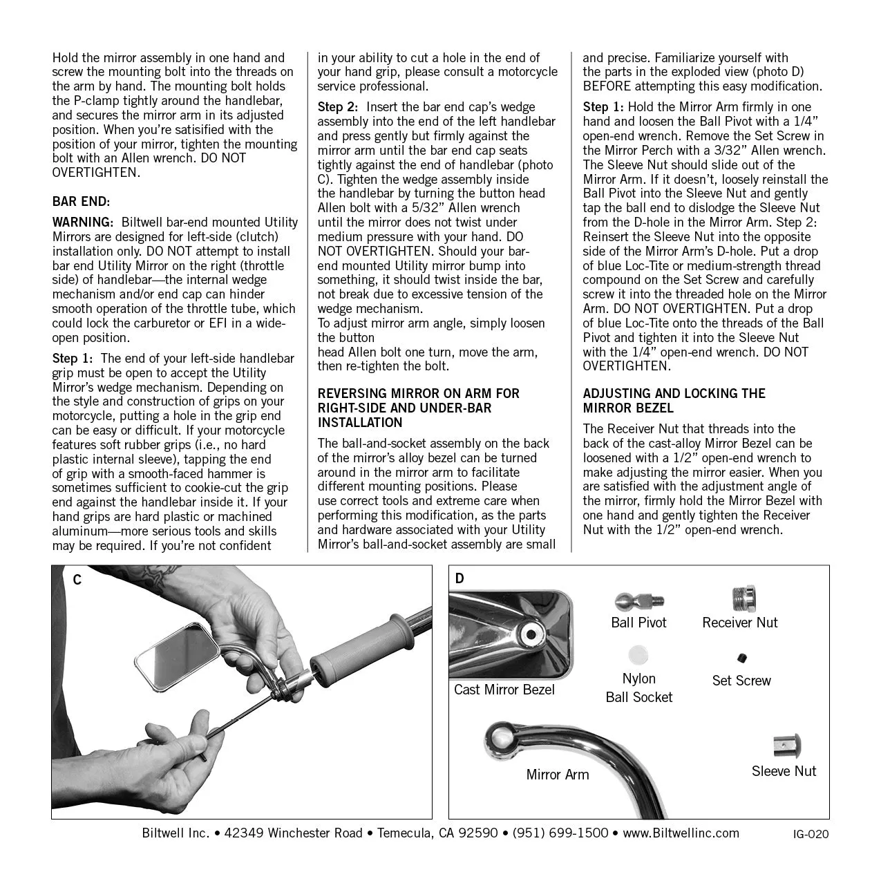 Utility Mirror Round CE Clamp-on - Chrome