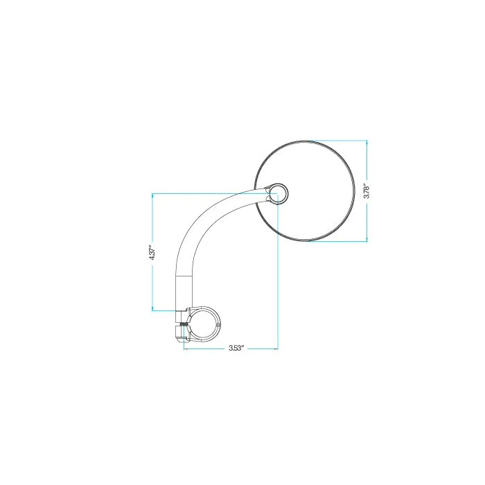 Utility Mirror Round CE Clamp-on - Chrome