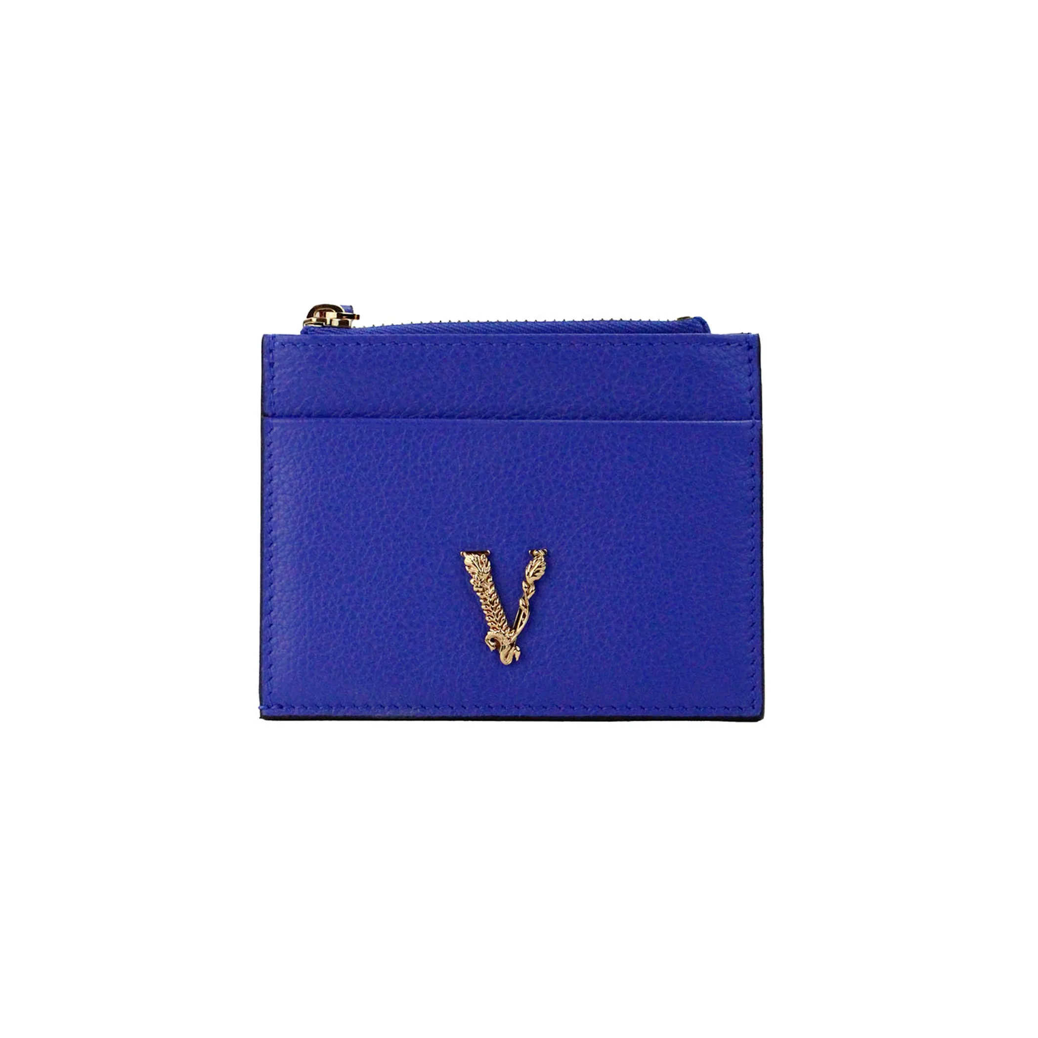 Versace Virtus Royal Blue Slim Leather Card Case Wallet