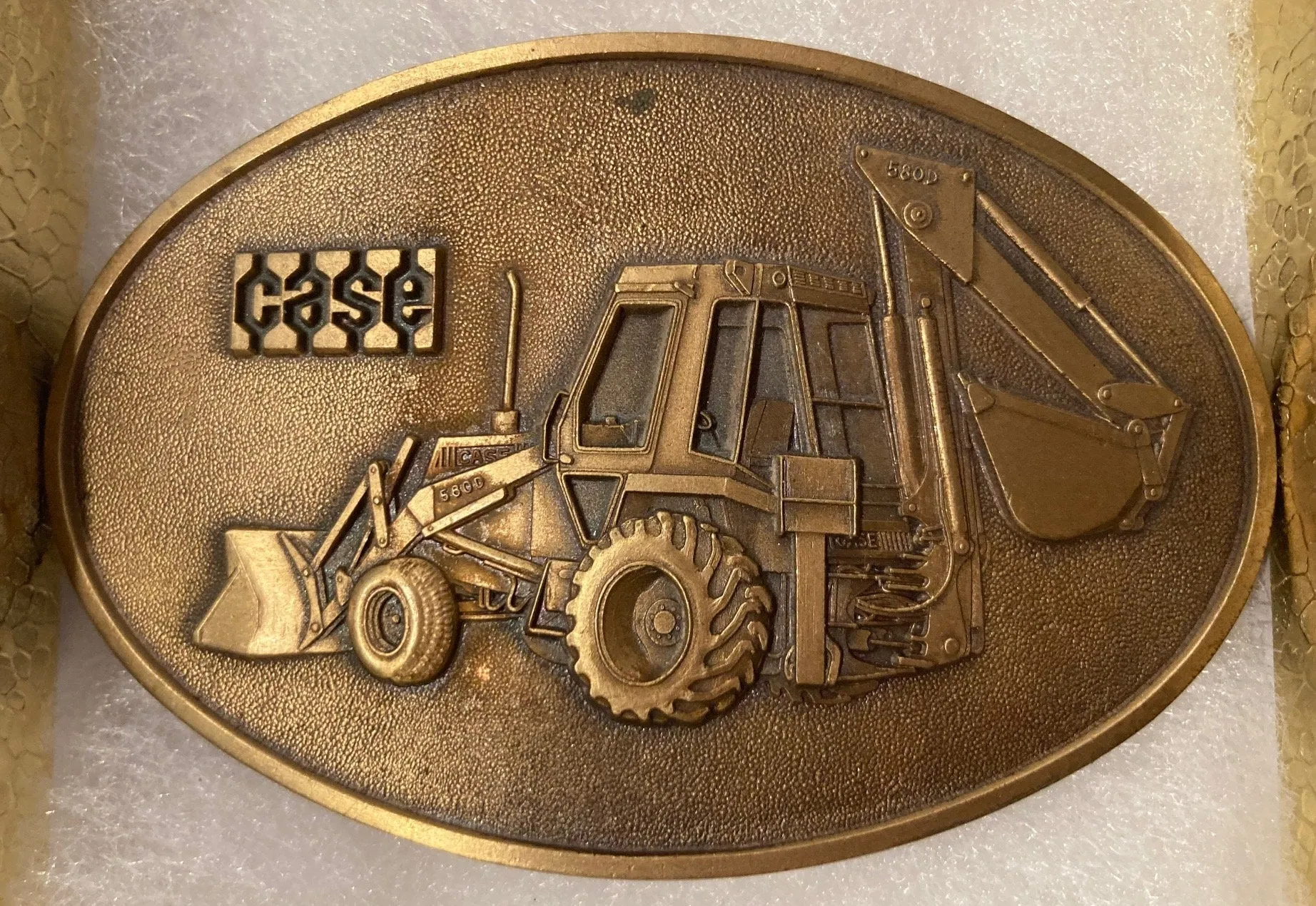 Vintage Metal Belt Buckle, Case 580D Tractor, Nice Yellow Front End Loader, Backhoe, AG, Construction, Tractor, Nice Western Design