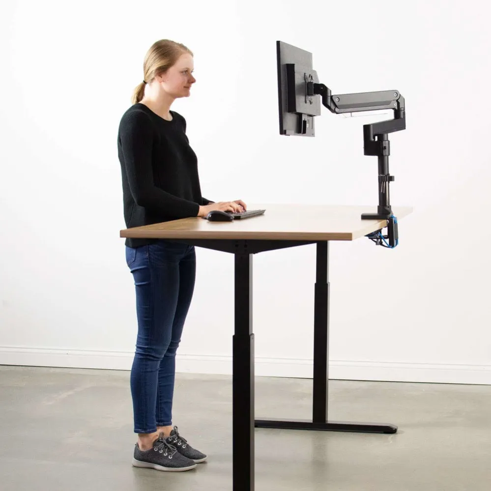 VIVO Pneumatic Arm Single Monitor Desk Mount with USB, STAND-V101GTU