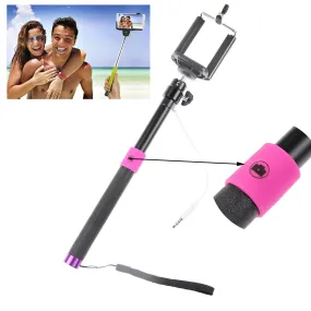 Wired 3.5mm With Sponge Anti Slip Remote Extendable Shutter Selfie Monopod Stick Multi Color - Black