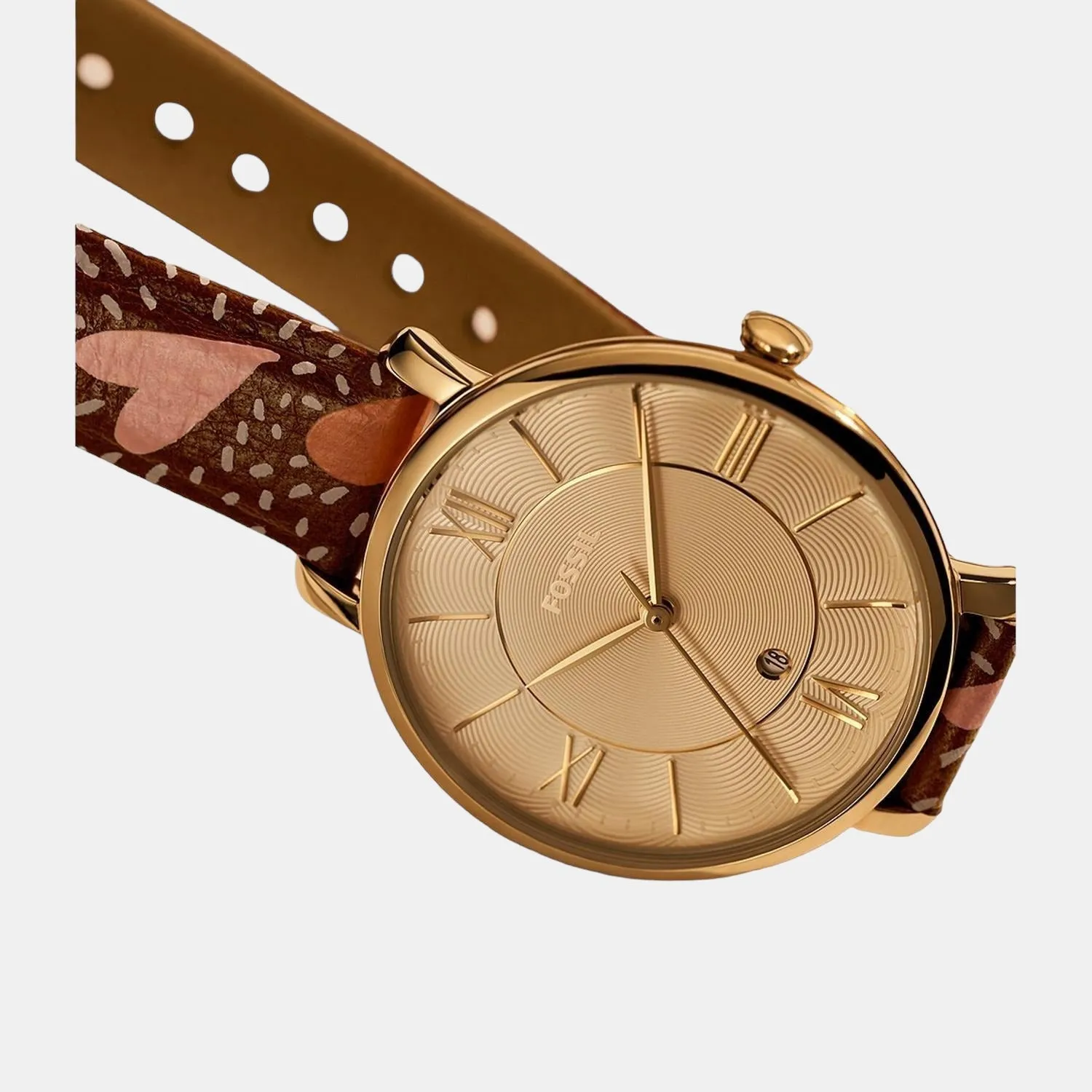 Women's Gold Analog Leather Watch ES5169