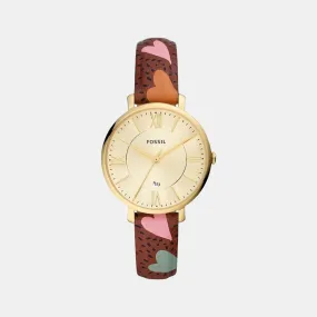 Women's Gold Analog Leather Watch ES5169