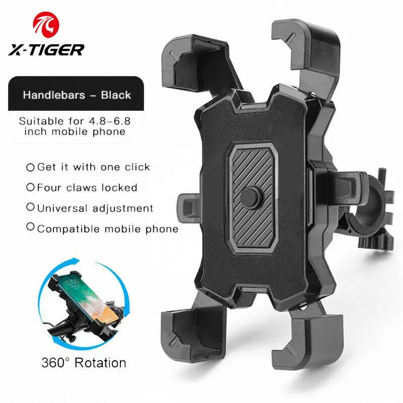 X-TIGER Bike Phone Mount Universal Bicycle Motorcycle Handlebar Phone Mount Holder for iPhone and More 4.7-6.8 Inch Cell Phone