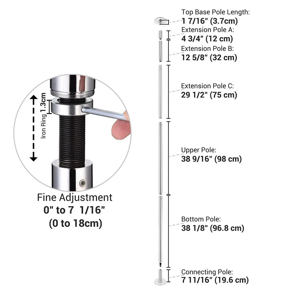 Yescom 11.5ft Spinning Pole Dancing Pole Home Exercise