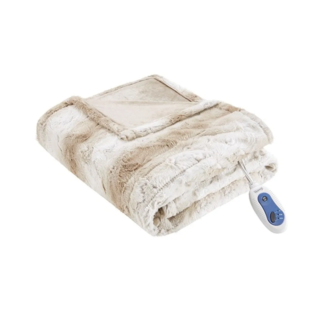 Zuri Oversized Faux Fur Heated Throw Blanket